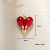 Wholesale Jewelry Sweet Style Heartshaped Copper Dripping Oil Gold Plated Pendant Necklace Handmade Accessories