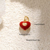 Wholesale Jewelry Sweet Style Heartshaped Copper Dripping Oil Gold Plated Pendant Necklace Handmade Accessories