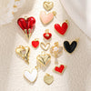 Wholesale Jewelry Sweet Style Heartshaped Copper Dripping Oil Gold Plated Pendant Necklace Handmade Accessories