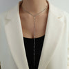 Wholesale Jewelry Tassel Double Side Chain 316L Stainless Steel 18K Gold Electroplated Geometric Collarbone Necklace