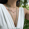 Wholesale Jewelry Tassel Y Clavicle Chain Necklace Women's Simple Multi Layer Inlaid Artificial Crystal Alloy With Geometric Pattern Electroplated