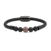 Wholesale Jewelry Tiger Eye Stone Beaded Bracelet Titanium Steel Magnetic Buckle Leather Rope Geometric Handmade Unisex
