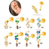 Wholesale Jewelry Titanium Alloy Geometric Electroplating Water Drop Pendant Ear Nail Puncture Jewelry Unisex