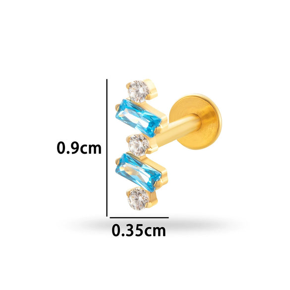 Wholesale Jewelry Titanium Alloy Geometric Electroplating Water Drop Pendant Ear Nail Puncture Jewelry Unisex