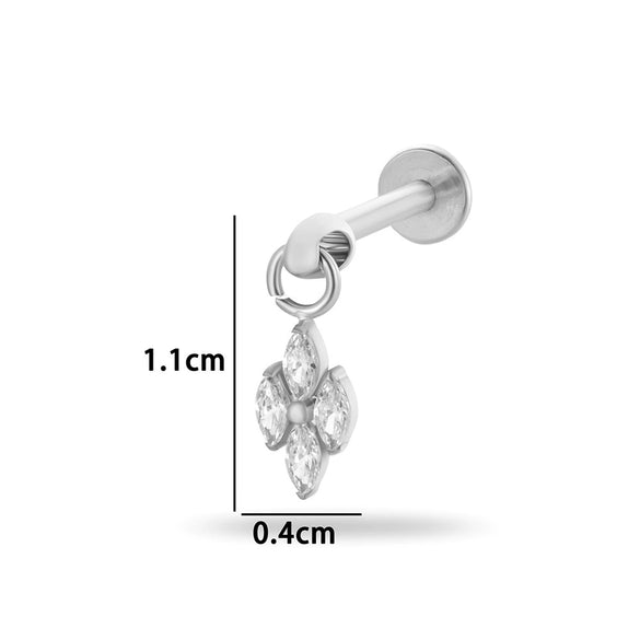 Wholesale Jewelry Titanium Alloy Geometric Electroplating Water Drop Pendant Ear Nail Puncture Jewelry Unisex