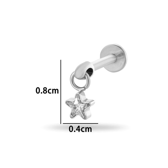 Wholesale Jewelry Titanium Alloy Geometric Electroplating Water Drop Pendant Ear Nail Puncture Jewelry Unisex