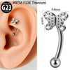 Wholesale Jewelry Titanium Heart Shape Diamond Earrings And Eyebrow Nails