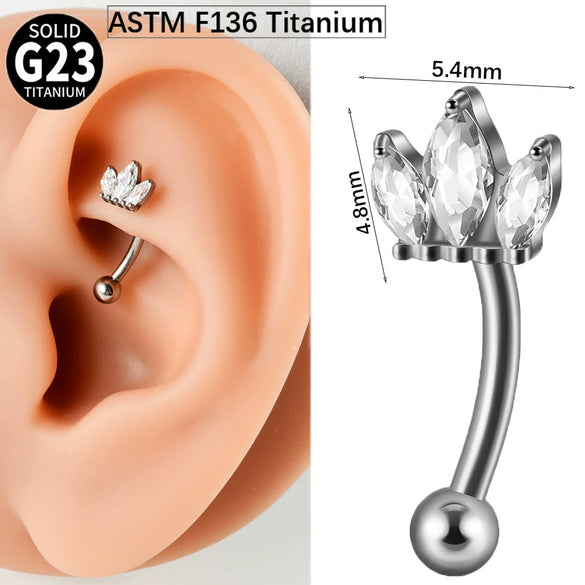 Wholesale Jewelry Titanium Heart Shape Diamond Earrings And Eyebrow Nails