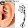 Wholesale Jewelry Titanium Heart Shape Diamond Earrings And Eyebrow Nails