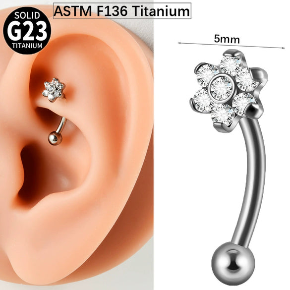 Wholesale Jewelry Titanium Heart Shape Diamond Earrings And Eyebrow Nails