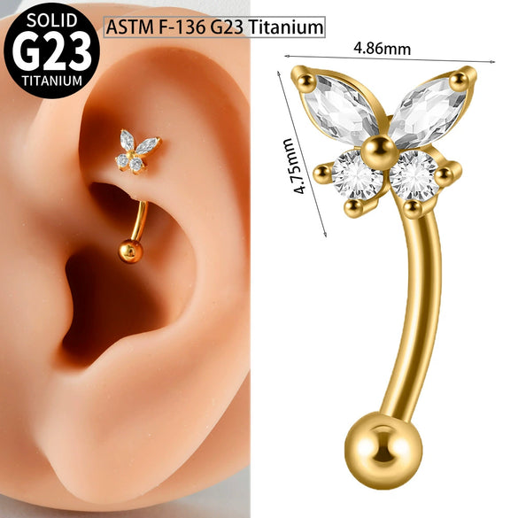 Wholesale Jewelry Titanium Heart Shape Diamond Earrings And Eyebrow Nails