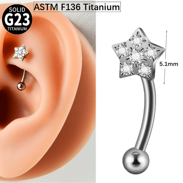 Wholesale Jewelry Titanium Heart Shape Diamond Earrings And Eyebrow Nails