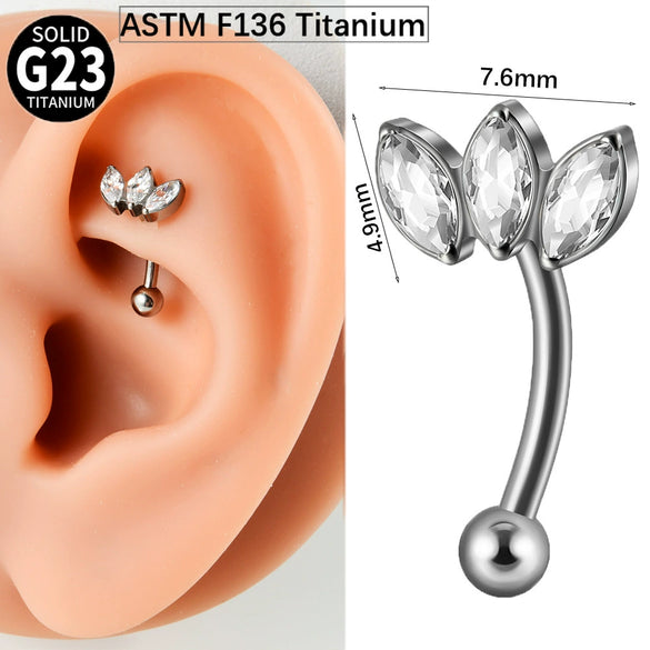 Wholesale Jewelry Titanium Heart Shape Diamond Earrings And Eyebrow Nails