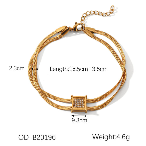 Wholesale Jewelry Titanium Steel And Stainless Steel Double Layer Flat Snake Chain Necklace And Bracelet With Pvd Vacuum Plating