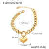 Wholesale Jewelry 316L Stainless Steel Asymmetric Chain Love Pendant Bracelet With Heart And Geometric Pattern Electroplating Unisex