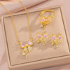 Wholesale Jewelry Titanium Steel Bow Zircon Clavicle Chain Necklace