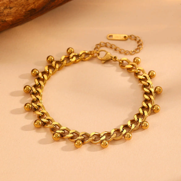 Wholesale Jewelry Titanium Steel Box Chain Multiple Ball Pendant With Plants Flowers Pattern For Women