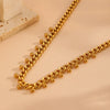Wholesale Jewelry Titanium Steel Box Chain Multiple Ball Pendant With Plants Flowers Pattern For Women