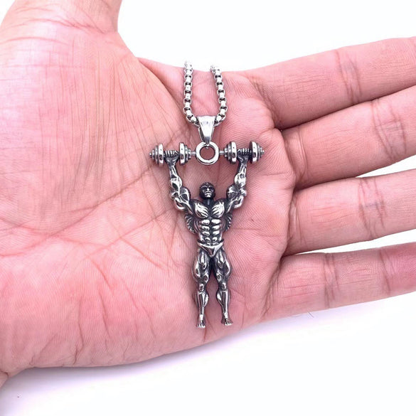 Wholesale Jewelry Titanium Steel Cartoon Characters Polished Pendant Necklace With Pearl Chain For Unisex