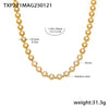 Wholesale Jewelry 316L Stainless Steel Chain Round White Zircon Handmade 18K Gold Plated Luxury Elegant