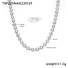 Wholesale Jewelry 316L Stainless Steel Chain Round White Zircon Handmade 18K Gold Plated Luxury Elegant