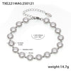 Wholesale Jewelry 316L Stainless Steel Chain Round White Zircon Handmade 18K Gold Plated Luxury Elegant