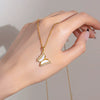 Wholesale Jewelry Titanium Steel Copper Animal Butterfly Diamond Necklace
