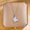 Wholesale Jewelry Titanium Steel Copper Animal Butterfly Diamond Necklace