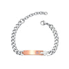 Wholesale Jewelry Titanium Steel Couple Bracelets Geometric Style With Letters Numbers Text Electroplating