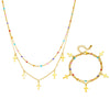 Wholesale Jewelry Titanium Steel Cross Crown Roman Numerals Electroplated Pendant Necklace For Women
