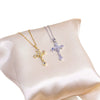 Wholesale Jewelry Titanium Steel Cross With Diamond Pendant Necklace Fashion Allmatch Unisex Electroplating Design