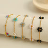 Wholesale Jewelry 316L Stainless Steel Crystal Flower Handmade Chain Necklace For Women