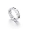 Wholesale Jewelry Titanium Steel Cut Out Roman Numeral Women's Ring Electroplated