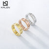 Wholesale Jewelry Titanium Steel Cut Out Roman Numeral Women's Ring Electroplated
