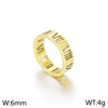Wholesale Jewelry Titanium Steel Cut Out Roman Numeral Women's Ring Electroplated