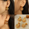 Wholesale Jewelry 316L Stainless Steel Electroplated Gold U Shape Fashion Ol Style Earrings For Women