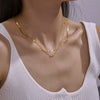 Wholesale Jewelry Titanium Steel Electroplated 18K Gold Dolphin Bead Pendant Lockbone Chain For Women Niche Light Luxury Design Animals Zodiac Style