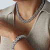 Wholesale Jewelry Titanium Steel Exaggerated Geometric Style Electroplating Bracelet Necklace