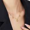 Wholesale Jewelry Titanium Steel Flower Insect Pattern Electroplated Necklace