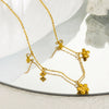 Wholesale Jewelry Titanium Steel Flower Insect Pattern Electroplated Necklace