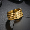Wholesale Jewelry Titanium Steel Frosted Ring With Letters Numbers Text Electroplating Unisex Men's