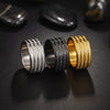Wholesale Jewelry Titanium Steel Frosted Ring With Letters Numbers Text Electroplating Unisex Men's