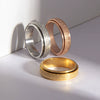 Wholesale Jewelry Titanium Steel Frosted Rotary Ring With Letters Numbers Text Pattern For Unisex