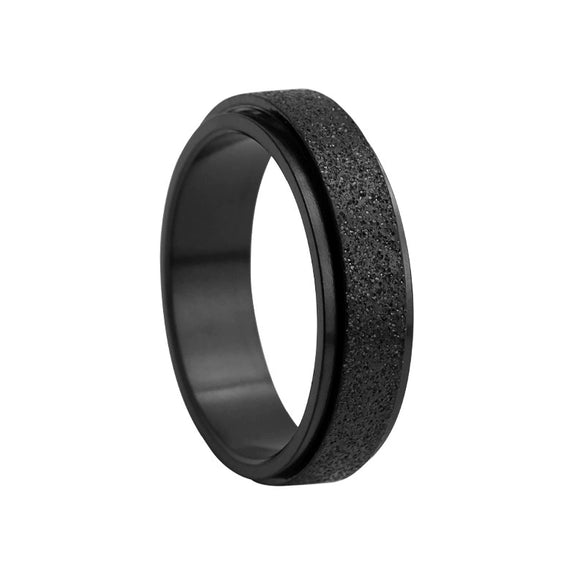 Wholesale Jewelry Titanium Steel Frosted Rotary Ring With Letters Numbers Text Pattern For Unisex