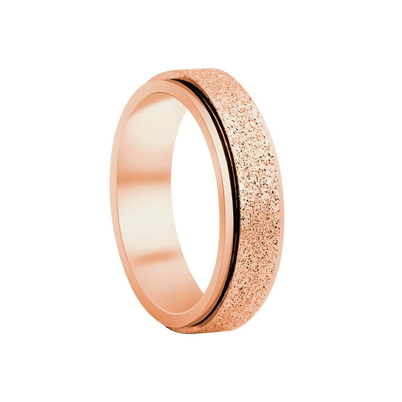 Wholesale Jewelry Titanium Steel Frosted Rotary Ring With Letters Numbers Text Pattern For Unisex