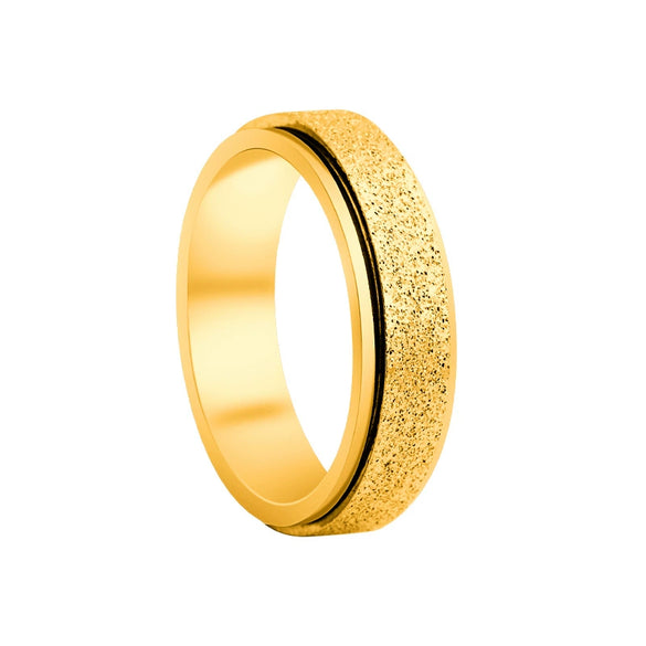 Wholesale Jewelry Titanium Steel Frosted Rotary Ring With Letters Numbers Text Pattern For Unisex