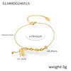 Wholesale Jewelry 316L Stainless Steel Geometric Anklet Goldplated Small Square Chamfered Unisex Light Luxury Style