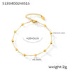 Wholesale Jewelry 316L Stainless Steel Geometric Anklet Goldplated Small Square Chamfered Unisex Light Luxury Style