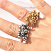 Wholesale Jewelry Titanium Steel Geometric Ball Grape Bunch Style Electroplated Ring Bracelet For Female