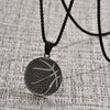 Wholesale Jewelry Titanium Steel Geometric Basketball Pendant Necklace With Pearl Chain And Electroplating